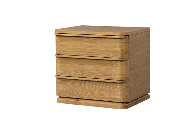 English Elm Zoey Wire-brushed White Oak Veneer Nightstand with Smooth Drawer for Modern Bedrooms B2756P504967