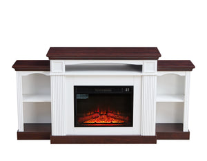 English Elm Electric Fireplace Tv Stand For 70" Tvs - Stylish Mantel With Remote, 3D Flames & Ample Storage W2393S00005