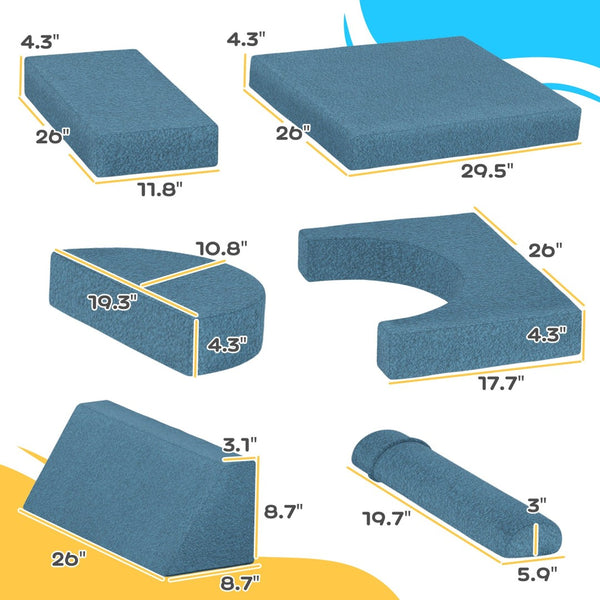 English Elm Qaba 12 Piece Modular Foam Toddler Play Sofa Set for Creative Playroom Fun W2225P249708