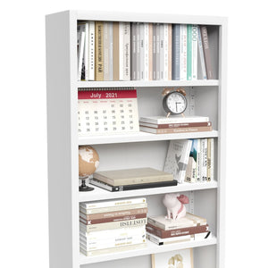 English Elm Metal Industrial Bookcase 5 Tier Open Shelves with Cabinet Door for Home Office T2398P442676