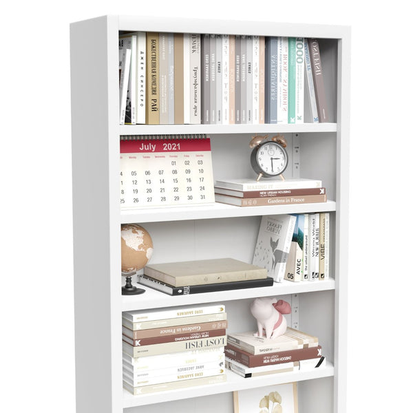 English Elm Metal Industrial Bookcase 5 Tier Open Shelves with Cabinet Door for Home Office T2398P442676