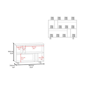 English Elm Console Rolling Storage Console Table with 5 Open Shelves, Smooth Casters, Eco-Friendly Build Black 42.91 L x 16.54 W x 5.51 H B097P296825
