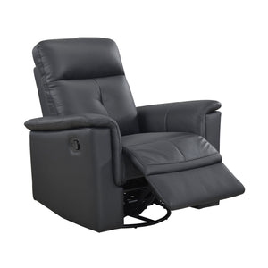 English Elm Black Swivel Glider Recliner Chair in Top Grain Leather Match, Plush Padded, 360° Swivel & Manual Recline B011P329274