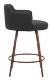 Kono Swivel Counter Stool - Set of 2 Black & Walnut 110375 Zuo Modern