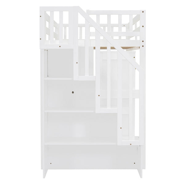 English Elm Queen Murphy Bed with Integrated Desk Cabinet Shelves Space Saving Studio Solution White N708S00013K