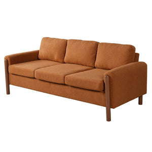 English Elm Christopher Knight Home® - 83.86" 3-Seater Sofa in Teddy Velvet with Curved Armrests & Solid Wood Legs, Plush Durable Comfort Orange N765P331021Y