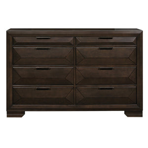 English Elm Contemporary Eight Drawer Dresser Birch Veneer Espresso Finish Raised Panel Bedroom Storage B011P225191