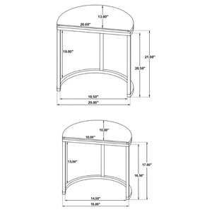 English Elm Allura Bone Inlay Demilune Nesting Tables Handcrafted Iron Base Bohemian Accent Set B062P451991