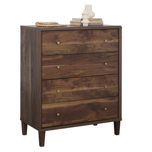 English Elm 4-Drawer Chest In Warm Brown Finish – Stylish Storage Solution For Bedroom Or Guest Space, Easy Setup! B356P402806