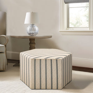 JLA Home Martha Stewart - Cocktail Hexagonal Ottoman — Martha Stewart Bedford Farmhouse Accent, Versatile Tray Table & Seating MT101-0014
