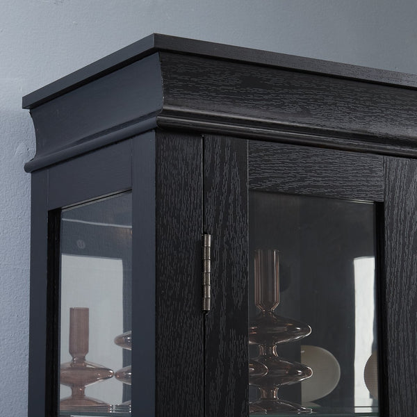 English Elm Lighted Curio Display Cabinet - Elegant Glass Storage With Ambient Lighting For Wine, Toys & More W2275P292640