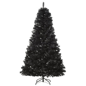English Elm Homcom 7Ft Black Douglas Fir Artificial Christmas Tree – Realistic Tips, Gothic Charm For Holidays W2225P229343