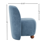 Christopher Knight Home® - Noble House - - Ultra-Soft Modern Low-Back Armless Accent Chair With Skin-Friendly Upholstery And Exquisite Round Pine Wood Feet, For Small Living Spaces, Living Room, Bedroom, Balcony, Office, Reading Nook, Blue