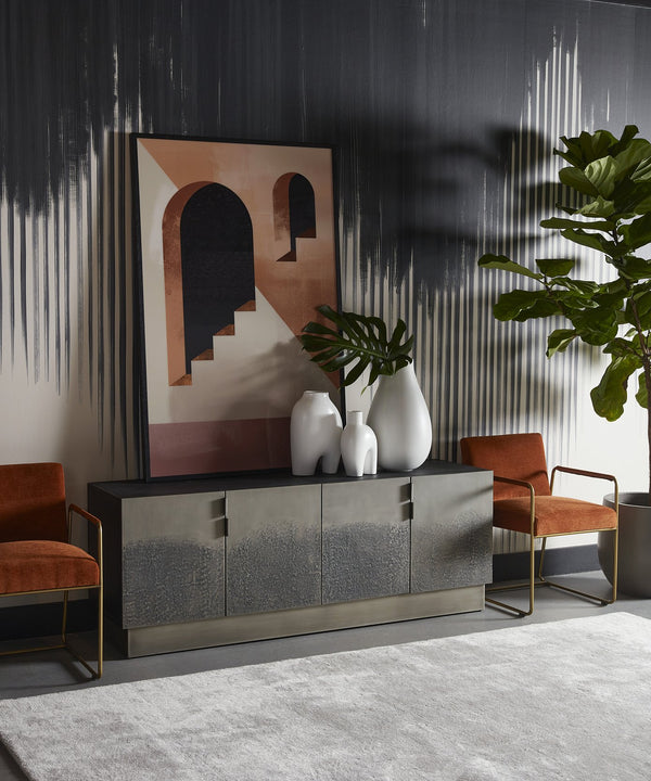 Sunpan Caddo Sideboard - Handcrafted Indian Design with Antique Nickel Doors, Stylish Storage Solution & More!