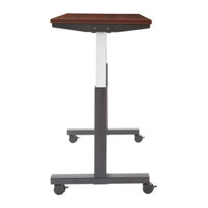 OSP Home Furnishings Ht Pneumatic Height Adjustable Table with Steel Frame and Locking Casters for Office Use Mah Top/Blk PHAT2448M3