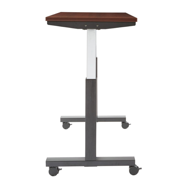 OSP Home Furnishings Ht Pneumatic Height Adjustable Table with Steel Frame and Locking Casters for Office Use Mah Top/Blk PHAT2448M3