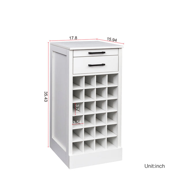 English Elm brown Modular 28-Bottle Wine Cabinet Buffet Cabinet - Dark Melamine Finish, 28-Slot Storage, Compact_x0015_ White W331P266134