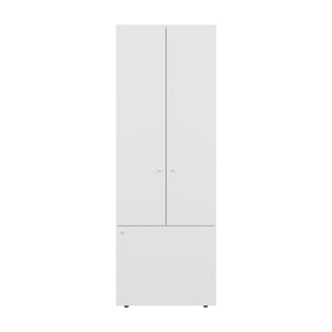 English Elm FM Tolleson 3-Door Tall Wardrobe Cabinet with Full-Length Rod, 4 Shelves, Scratch-Resistant Finish White 70.87 L x 23.62 W x 5.51 H B128P361083