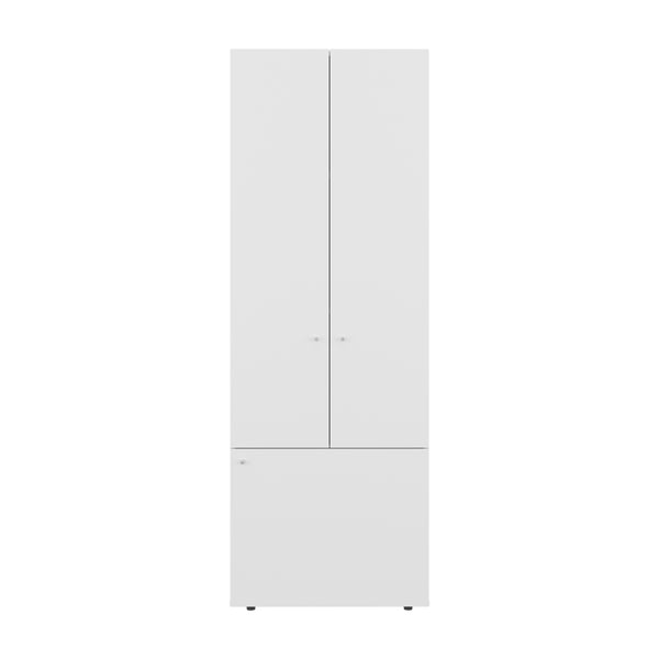 English Elm FM Tolleson 3-Door Tall Wardrobe Cabinet with Full-Length Rod, 4 Shelves, Scratch-Resistant Finish White 70.87 L x 23.62 W x 5.51 H B128P361083