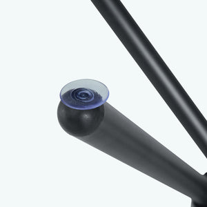 English Elm A circular tempered glass round table 36.6" diameter with sleek black ring metal legs, modern design W1151P294396