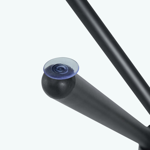 English Elm A circular tempered glass round table 36.6" diameter with sleek black ring metal legs, modern design W1151P294396