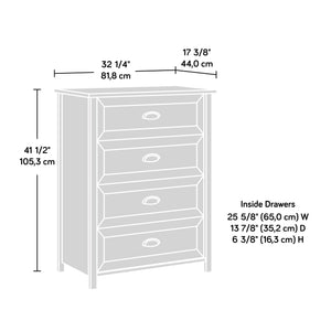 English Elm 4-Drawer Chest, Elegant Brown Finish For Versatile Storage In Bedrooms, Offices, Or Living Spaces B356P402664