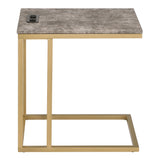 OSP Home Furnishings Norwich C-Table  Brown / Gold