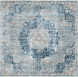 Unique Loom Newport Elms Machine Made Medallion Rug Navy Blue, Light Blue/Ivory 10' 2" x 10' 2"