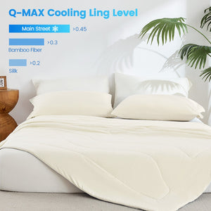 English Elm 1-piece King Cooling Comforter Nylon Spandex Wave Quilted Soft All Season Bedroom Layer Ivory B035P408406