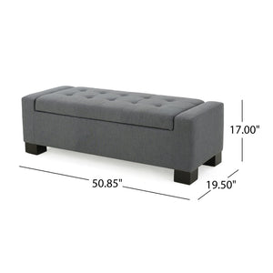 English Elm Guernsey Storage Ottoman Bench with Hinged Lid for Living Room or Bedroom N767P382228C
