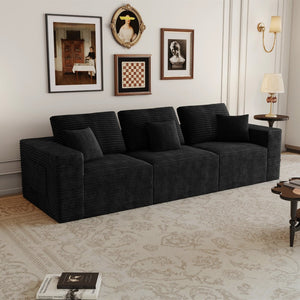English Elm 106.30*35.43"modular Sectional Sofa 3 Piece Plush Corduroy Low Profile Couch for Living Room W3819S00135