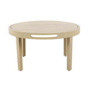 English Elm Outdoor Acacia Wood Loveseat Set with Woven Rope Detail and Slatted Coffee Table Cream,Dark Gray,Light Teak N768P363954L