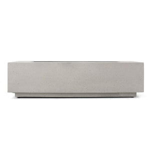 English Elm 50000 Btu Rectangular Mgo Concrete Propane Fire Table for Outdoor Patio Gatherings 59242.00WHI-50K