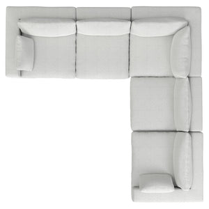 English Elm Jasmine Corner Sectional Sofa - Plush Cloud Grey Comfort For 5, Durable, Easy-Clean Design, Modern Style B136P199256