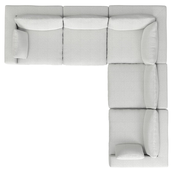 English Elm Jasmine Corner Sectional Sofa - Plush Cloud Grey Comfort For 5, Durable, Easy-Clean Design, Modern Style B136P199256