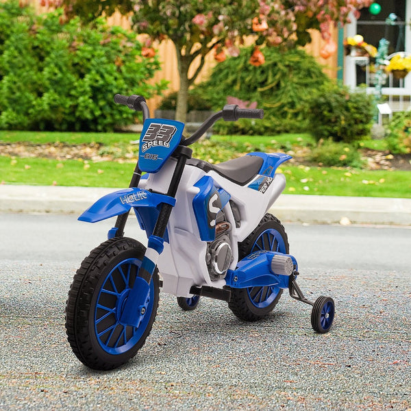 English Elm Aosom 12v Ride-on Dirt Bike for Kids with Training Wheels and Throttle Control W2225P200734