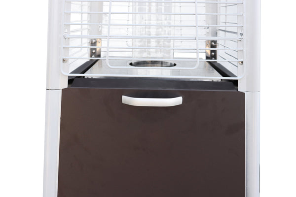 English Elm Mocha Commercial Grade Propane Patio Heater – Stainless Steel, Wide Heat Radius, Safety Shutoff, Wheels B120P218103