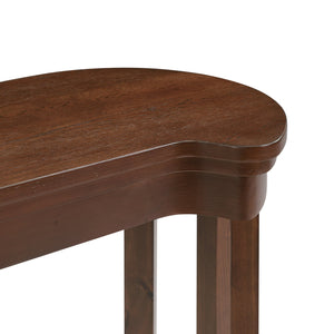 English Elm 4 Piece Bar Table Set with 3 Padded PU Stools, Solid Pine Legs, Oak Veneer Top, Rustic Rivet Accents Cherry W1202P289363