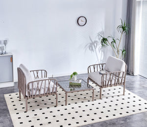 English Elm Patio Modern Single Sofa Chair With Soft Cushion - Weatherproof & Lightweight For Indoor/Outdoor Use W370S00040-GIGA