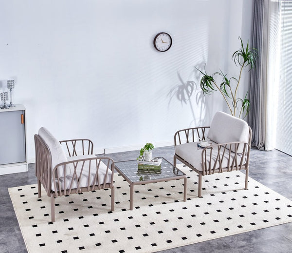 English Elm Patio Modern Single Sofa Chair With Soft Cushion - Weatherproof & Lightweight For Indoor/Outdoor Use W370S00040-GIGA