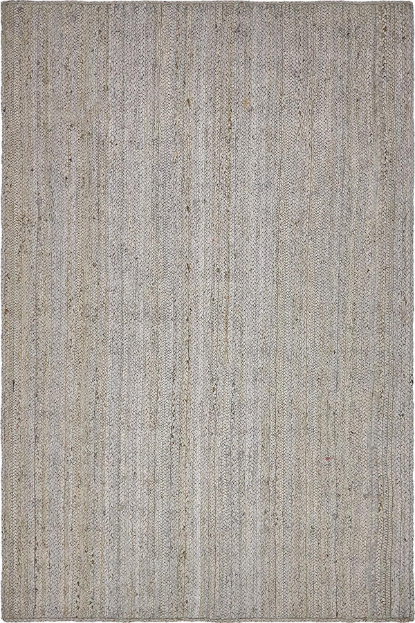 Unique Loom Braided Jute Dhaka Hand Woven Solid Rug Gray,  4' 1" x 6' 1"