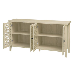 English Elm Hollowed-Out Cabinet With 4 Doors - Stylish American Furniture For Living Room, Bedroom & Study W688P223025