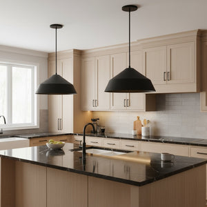 English Elm 22 Inch Matte Black Dimmable Led Pendant Etched Glass Diffuser for Dining Rooms B370P399325