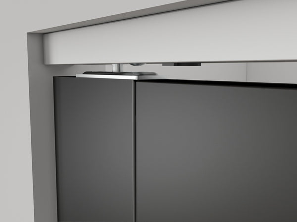 English Elm 30 in Matte Mdf Bi-fold Door with Frosted Glass Panels Hardware and Handle Included B2763P483221
