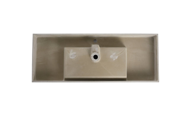 English Elm 48'' Resin Bathroom Vessel Sink Sculptural Top Mount Basin for Modern Spa Vanity W99970322