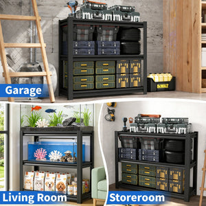 English Elm 30-40 Gallon Aquarium Steel Rack Three Tier Heavy Duty Fish Tank Stand for Home T2398P480395