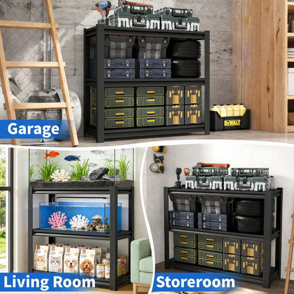 English Elm 30-40 Gallon Aquarium Steel Rack Three Tier Heavy Duty Fish Tank Stand for Home T2398P480395