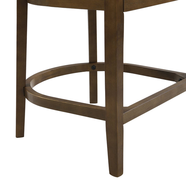 English Elm Christopher Knight Home® - Rubberwood Counter Stool Set of 2 with Upholstered U-Shaped Seats, Cutout Barrel Back, Eco Wood Finish Beige N771P197028T