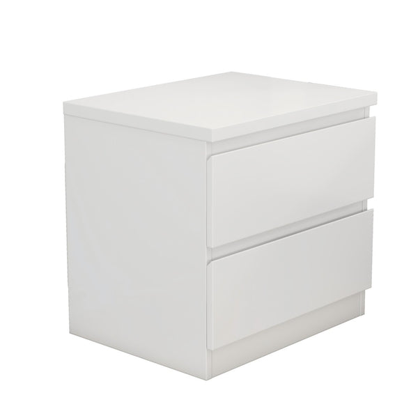 English Elm 19.7-inch Matte Finish Nightstand with Touch Release Drawers for Minimalist Bedrooms White W3151P407885