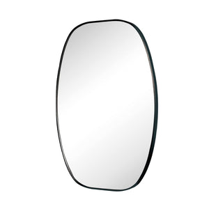 English Elm 24x36 Matte Metal Framed Oval Wall Mirror with Hd Glass for Bath or Entryway Black W2203P474694